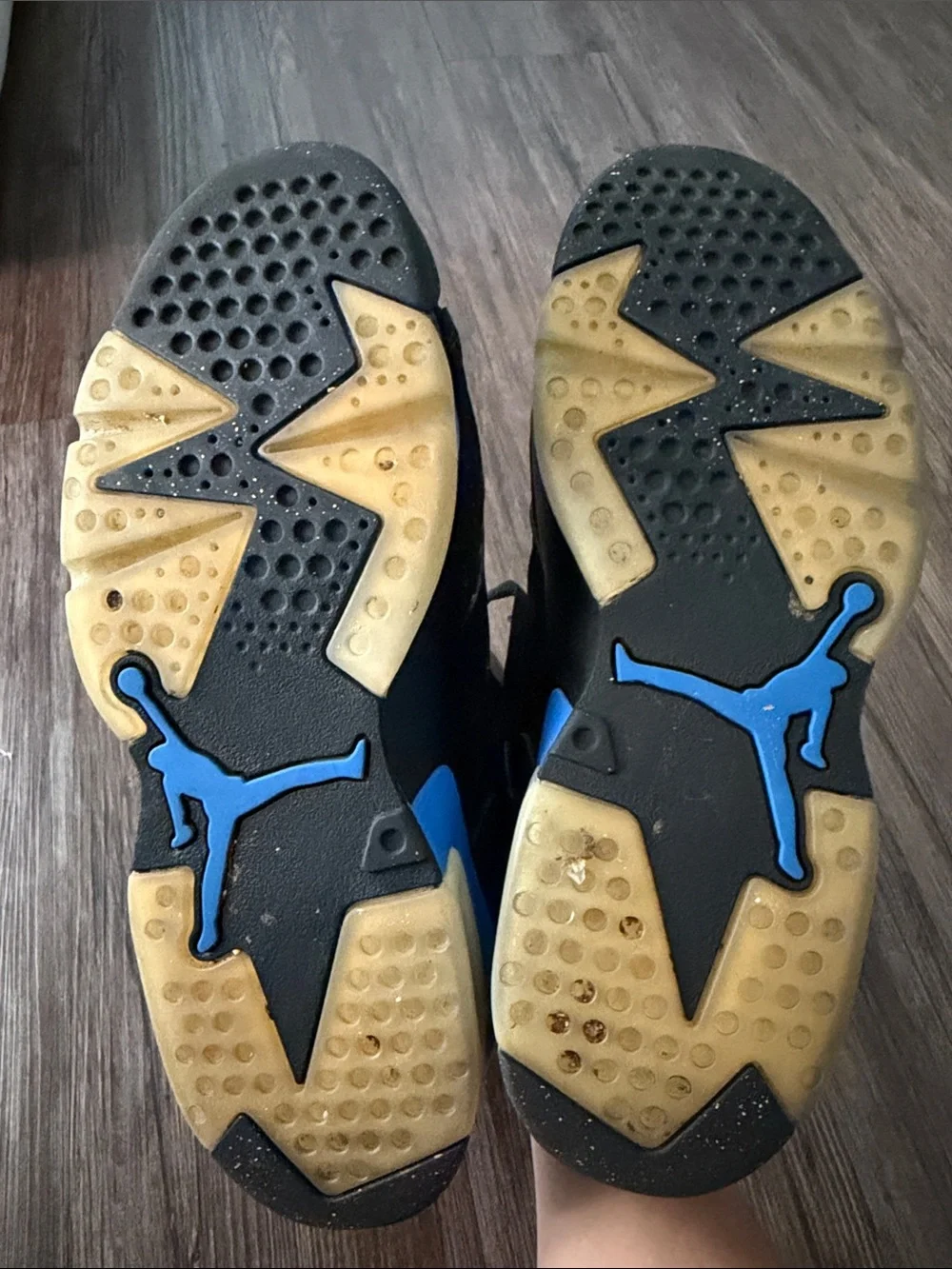 Jordan Black and Blue High-Top Basketball Sneakers